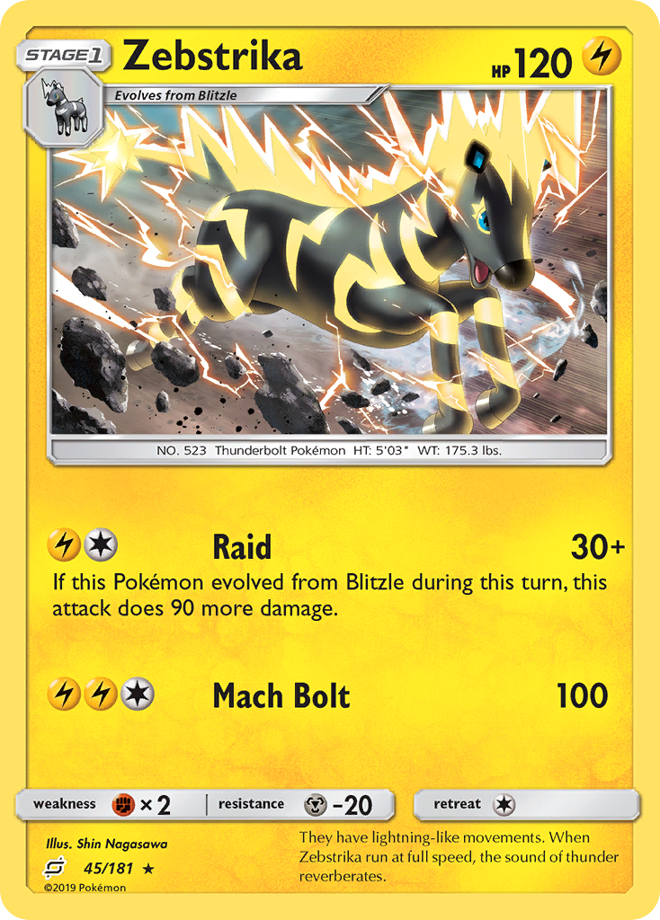 Zebstrika (45/181) [Sun & Moon: Team Up] Reverse Holofoil