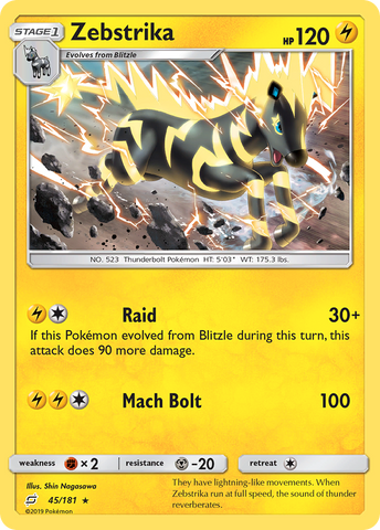 Zebstrika (45/181) [Sun & Moon: Team Up] Reverse Holofoil
