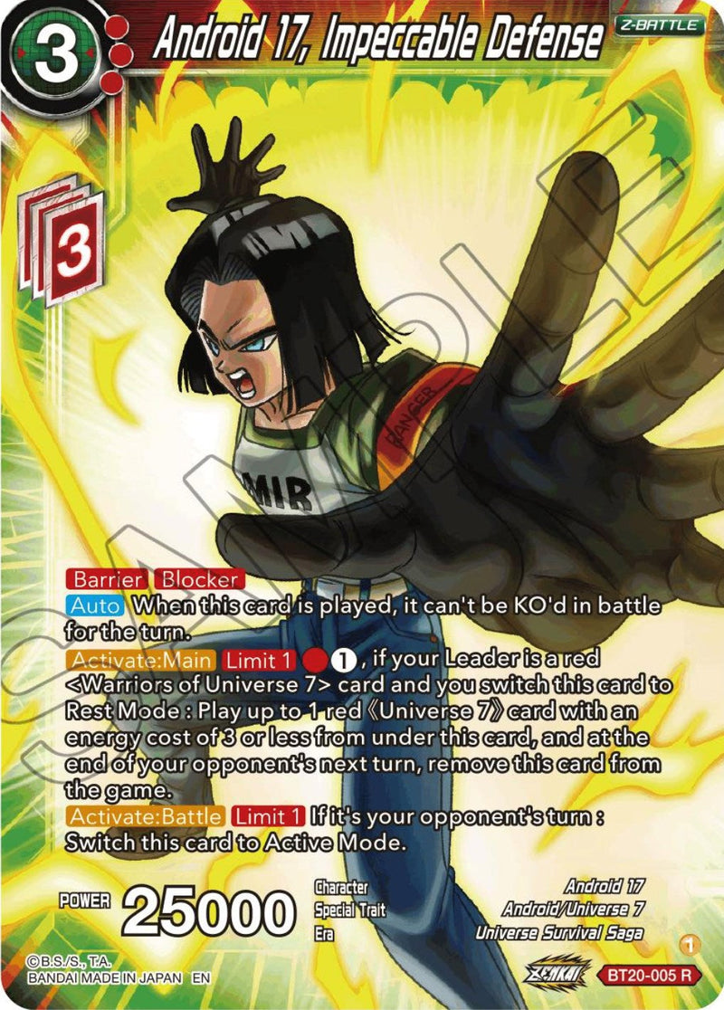 Android 17, Impeccable Defense (BT20-005) [Power Absorbed] Parallel Foil