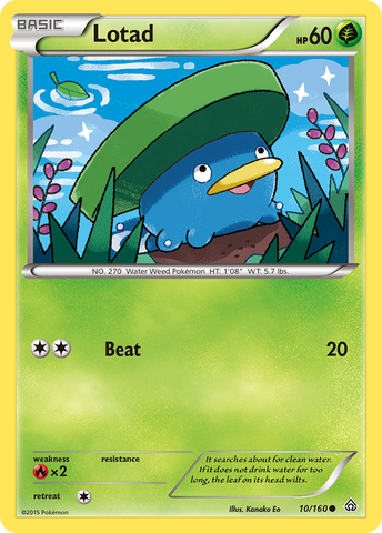 Lotad (10/160) [XY: Primal Clash] Reverse Holofoil