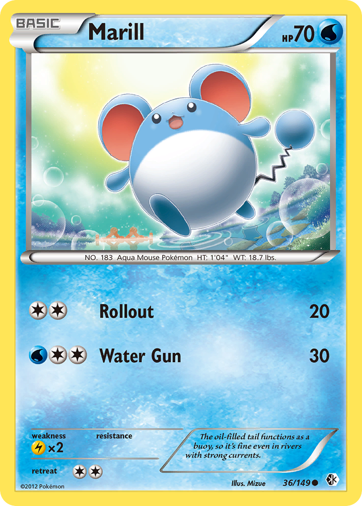 Marill (36/149) [Black & White: Boundaries Crossed] Reverse Holofoil