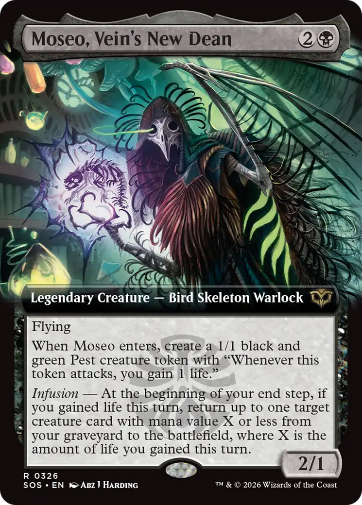 Moseo, Vein's New Dean (Extended Art) [Secrets of Strixhaven] Foil