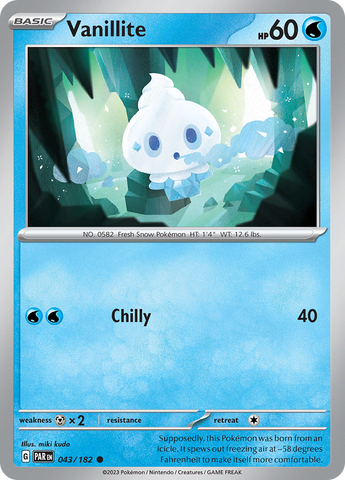 Vanillite (043/182) [Scarlet & Violet: Paradox Rift] Reverse Holofoil