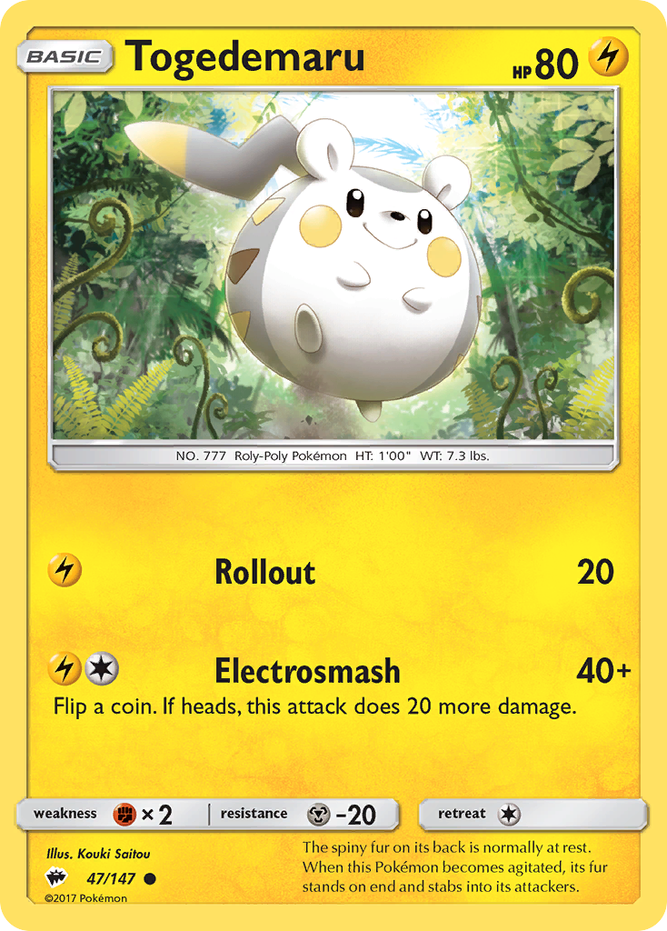 Togedemaru (47/147) [Sun & Moon: Burning Shadows] Reverse Holofoil