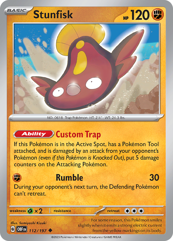 Stunfisk (112/197) [Scarlet & Violet: Obsidian Flames] Reverse Holofoil