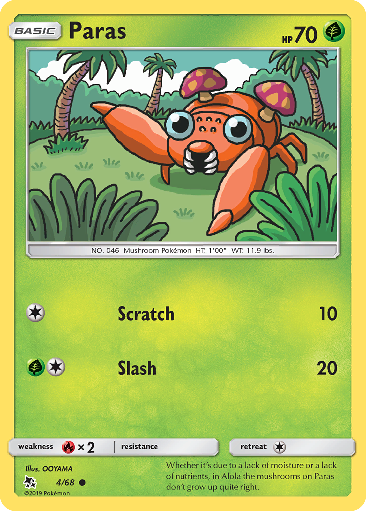 Paras (4/68) [Sun & Moon: Hidden Fates] Reverse Holofoil