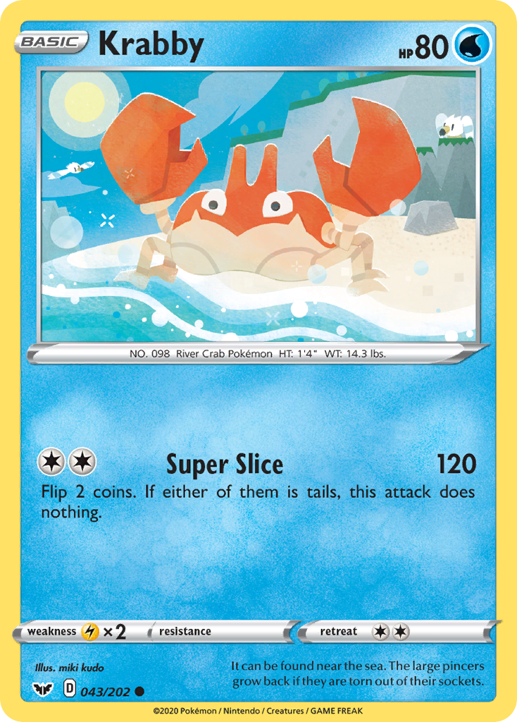 Krabby (043/202) [Sword & Shield: Base Set] Reverse Holofoil