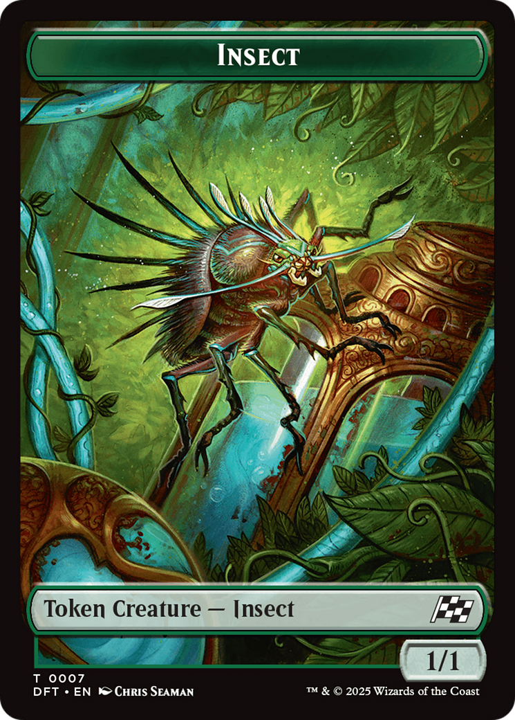 Insect // Elephant Double-Sided Token [Aetherdrift Tokens] Foil