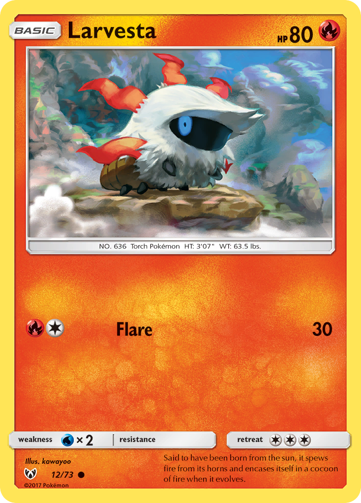 Larvesta (12/73) [Sun & Moon: Shining Legends] Reverse Holofoil