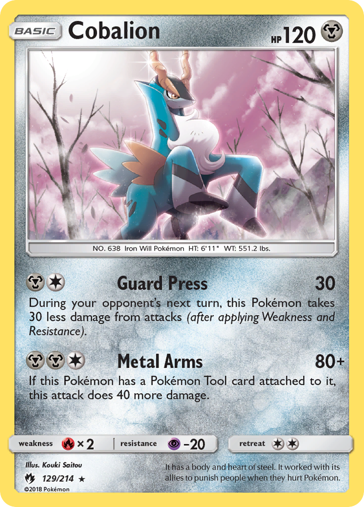 Cobalion (129/214) [Sun & Moon: Lost Thunder] Reverse Holofoil