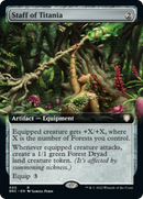 Staff of Titania (Extended Art) [The Brothers' War Commander] Foil