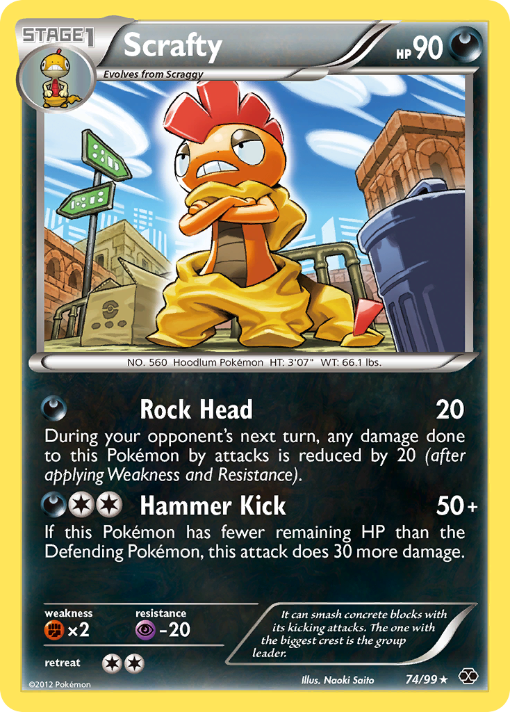 Scrafty (74/99) [Black & White: Next Destinies] Reverse Holofoil