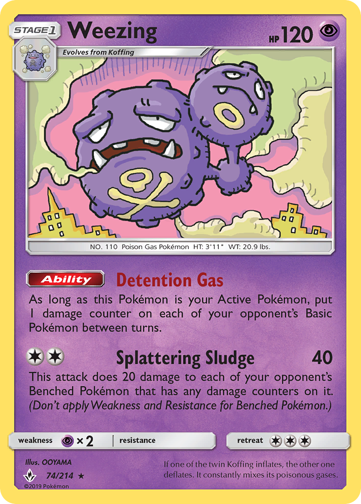 Weezing (74/214) [Sun & Moon: Unbroken Bonds] Reverse Holofoil