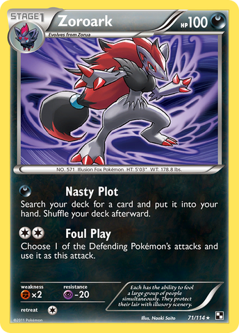 Zoroark (71/114) [Black & White: Base Set] Reverse Holofoil