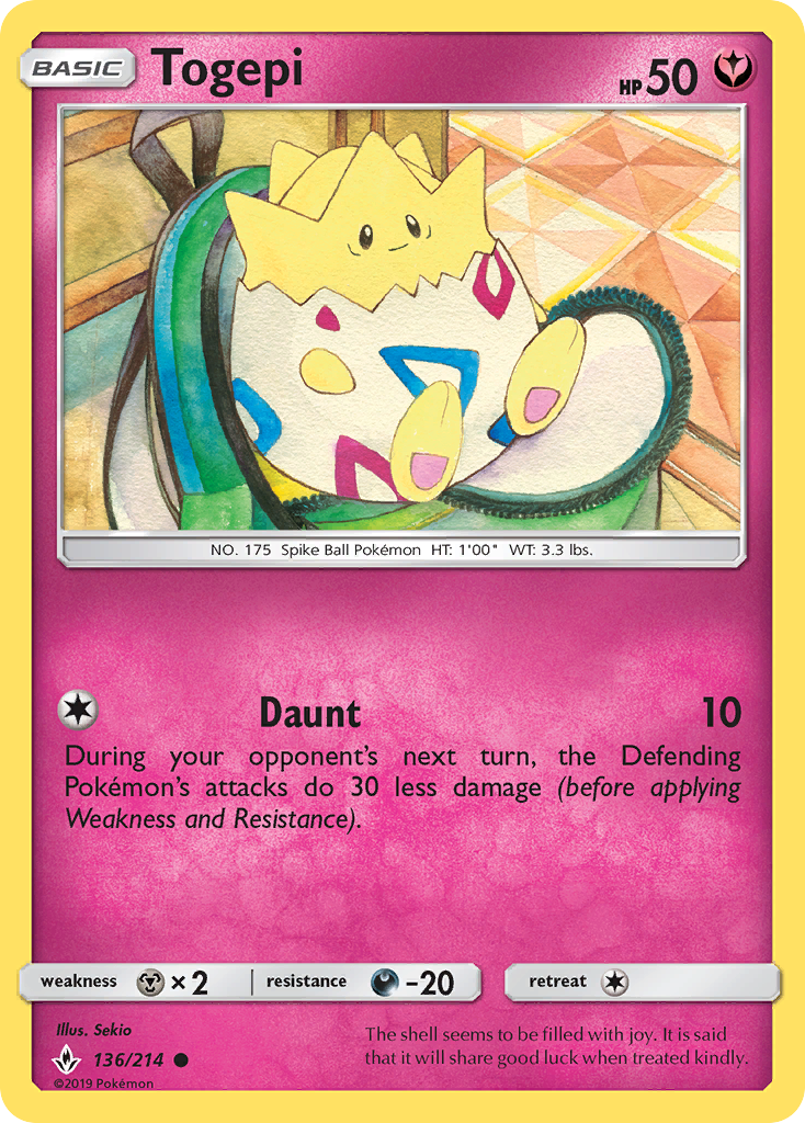 Togepi (136/214) [Sun & Moon: Unbroken Bonds] Reverse Holofoil