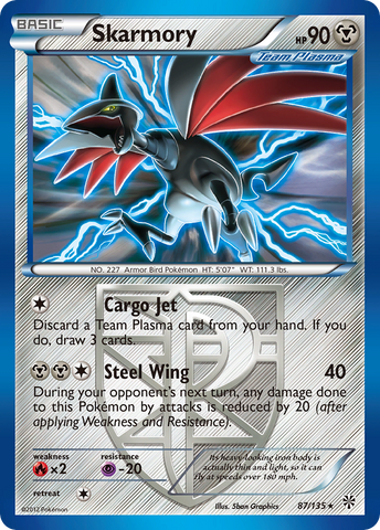 Skarmory (87/135) [Black & White: Plasma Storm] Reverse Holofoil