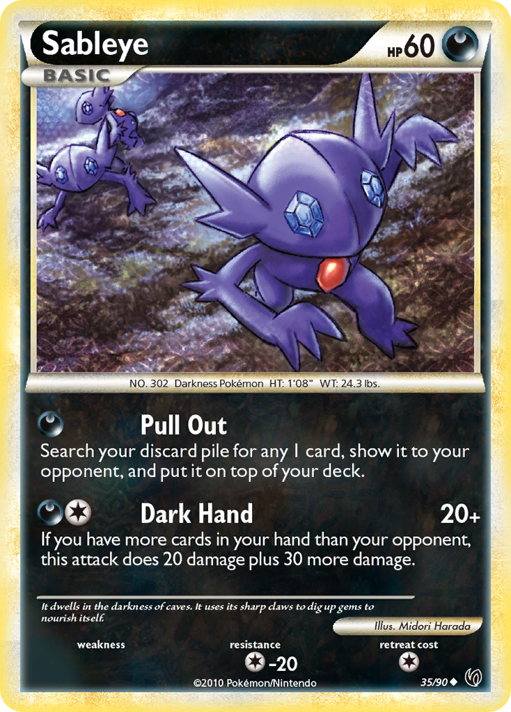 Sableye (35/90) [HeartGold & SoulSilver: Undaunted] Reverse Holofoil