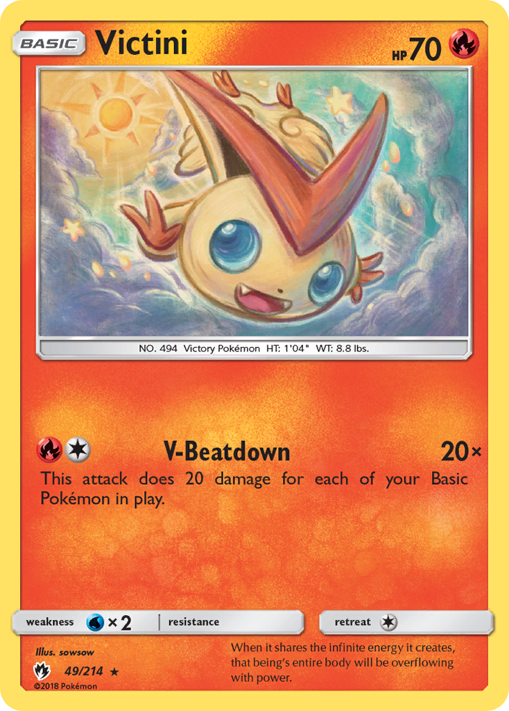 Victini (49/214) [Sun & Moon: Lost Thunder] Reverse Holofoil