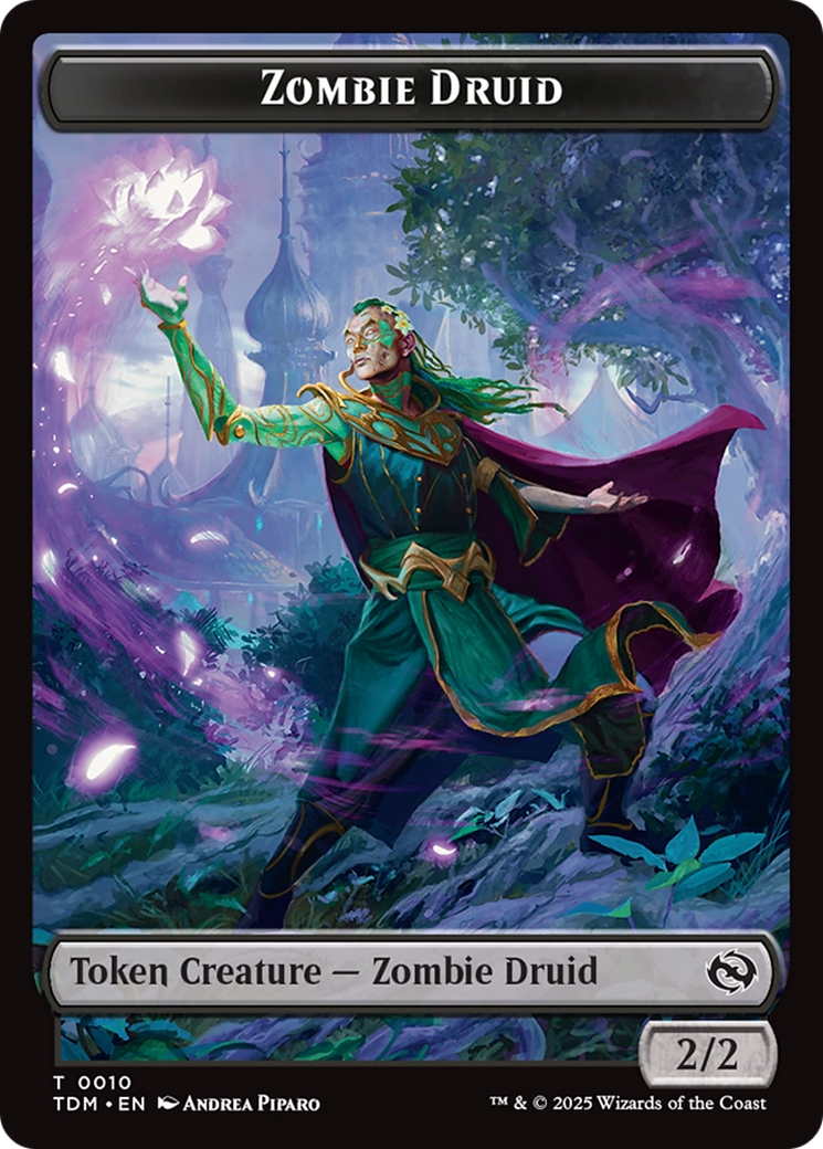 Zombie Druid // Treasure Double-Sided Token [Tarkir: Dragonstorm Tokens] Foil