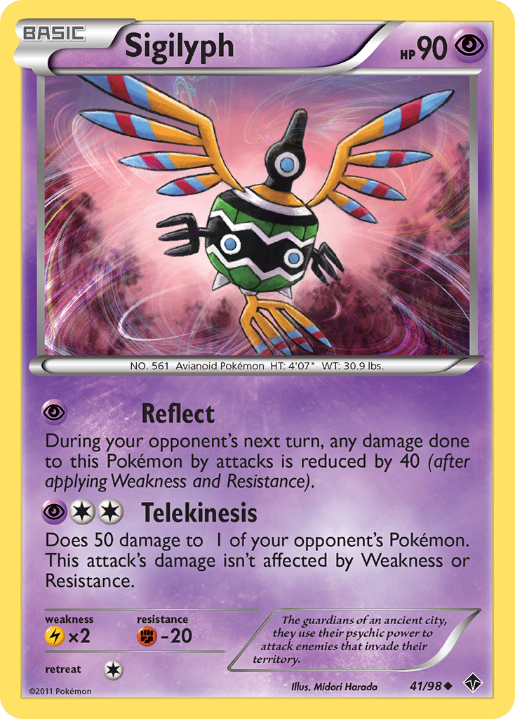 Sigilyph (41/98) [Black & White: Emerging Powers] Reverse Holofoil