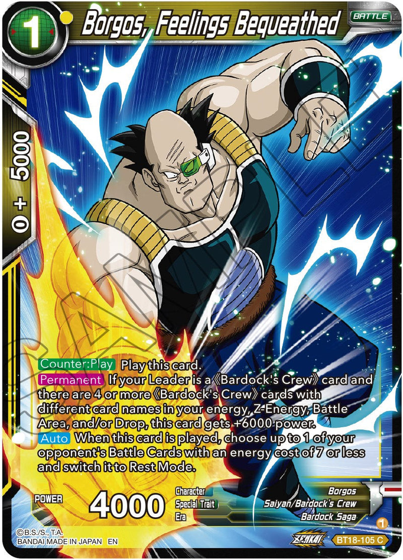Borgos, Feelings Bequeathed (BT18-105) [Dawn of the Z-Legends] Parallel Foil
