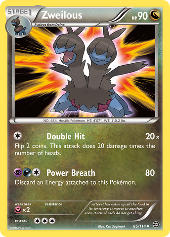 Zweilous (85/114) [XY: Steam Siege] Reverse Holofoil