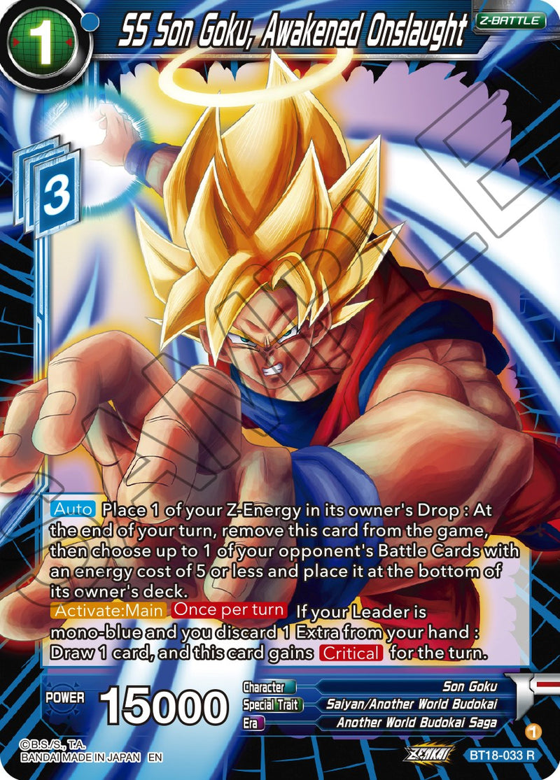 SS Son Goku, Awakened Onslaught (BT18-033) [Dawn of the Z-Legends] Parallel Foil