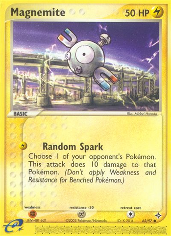 Magnemite (62/97) [EX: Dragon] Reverse Holofoil