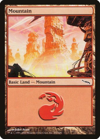 Mountain (302) [Mirrodin] Foil