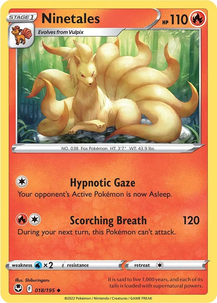 Ninetales (018/195) [Sword & Shield: Silver Tempest] Reverse Holofoil