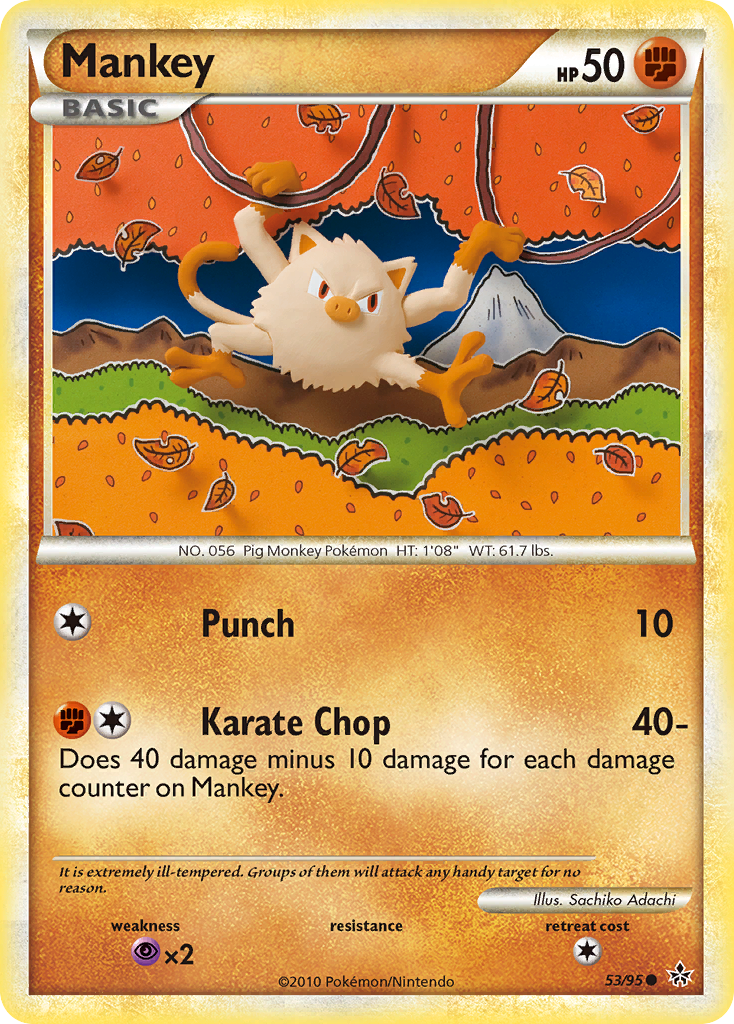 Mankey (53/95) [HeartGold & SoulSilver: Unleashed] Reverse Holofoil