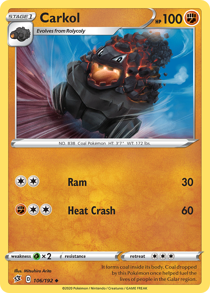 Carkol (106/192) [Sword & Shield: Rebel Clash] Reverse Holofoil
