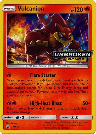 Volcanion (SM179) (Staff Prerelease Promo) [Sun & Moon: Black Star Promos] Reverse Holofoil
