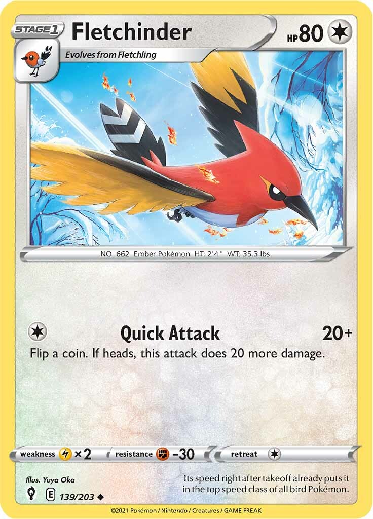 Fletchinder (139/203) [Sword & Shield: Evolving Skies] Reverse Holofoil
