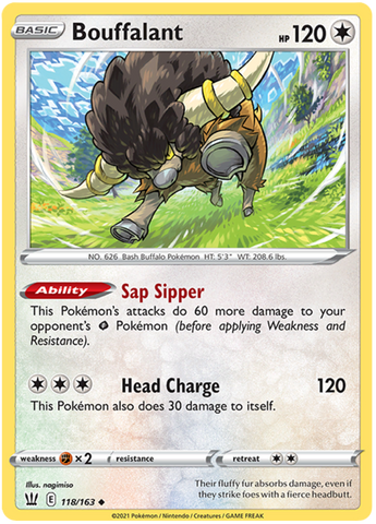 Bouffalant (118/163) [Sword & Shield: Battle Styles] Reverse Holofoil