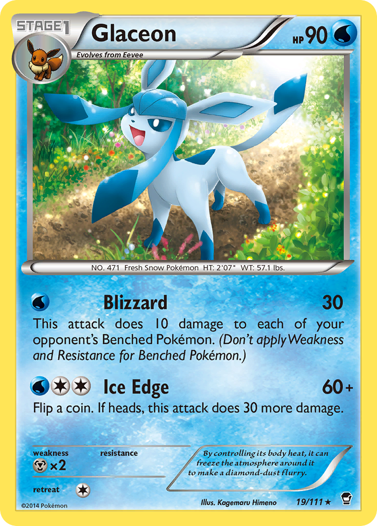 Glaceon (19/111) [XY: Furious Fists] Reverse Holofoil