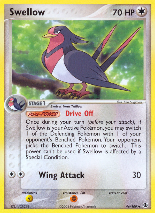 Swellow (46/109) [EX: Ruby & Sapphire] Reverse Holofoil