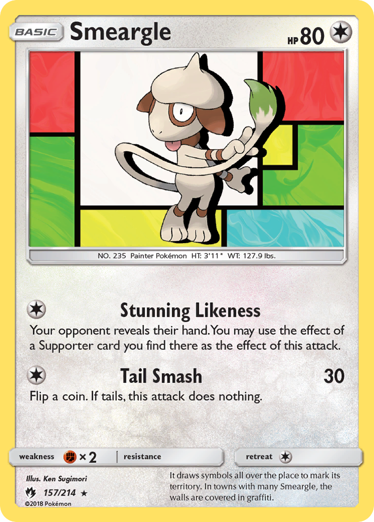 Smeargle (157/214) [Sun & Moon: Lost Thunder] Reverse Holofoil