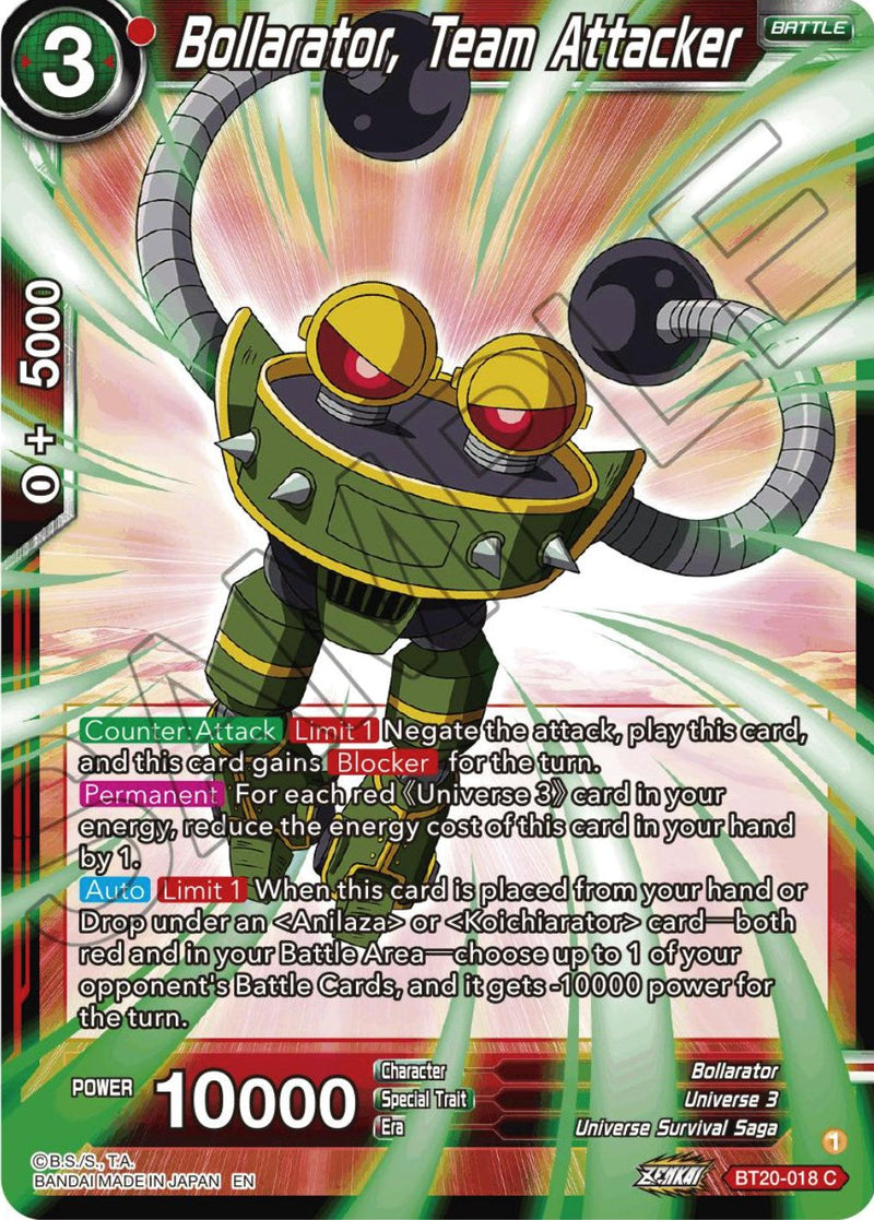 Bollarator, Team Attacker (BT20-018) [Power Absorbed] Parallel Foil