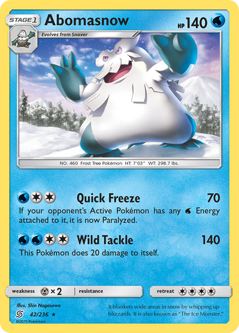 Abomasnow (42/236) [Sun & Moon: Unified Minds] Reverse Holofoil