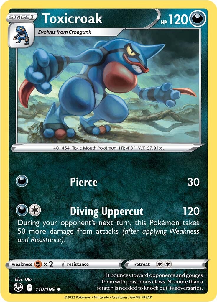 Toxicroak (110/195) [Sword & Shield: Silver Tempest] Reverse Holofoil