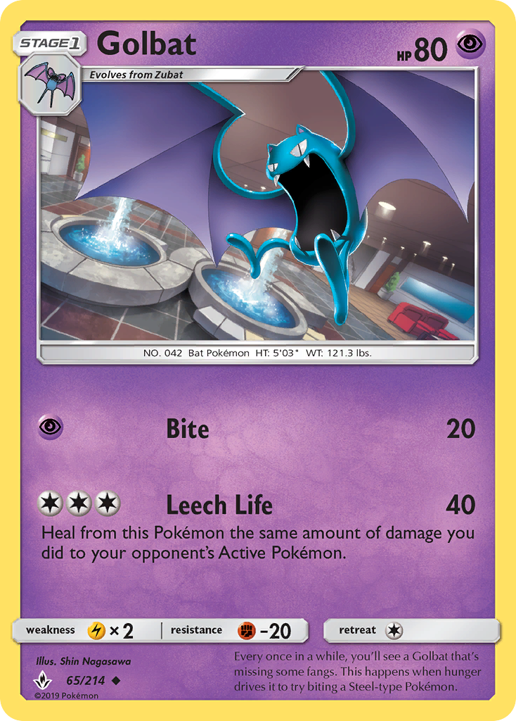 Golbat (65/214) [Sun & Moon: Unbroken Bonds] Reverse Holofoil