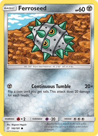 Ferroseed (102/181) [Sun & Moon: Team Up] Reverse Holofoil