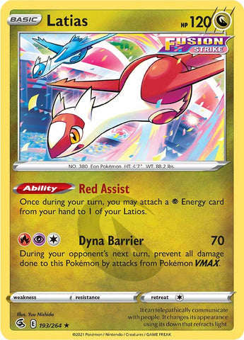 Latias (193/264) [Sword & Shield: Fusion Strike] Reverse Holofoil