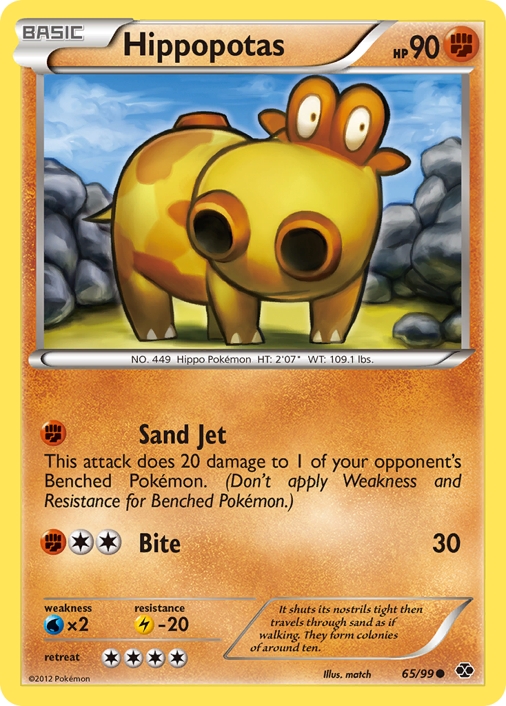 Hippopotas (65/99) [Black & White: Next Destinies] Reverse Holofoil