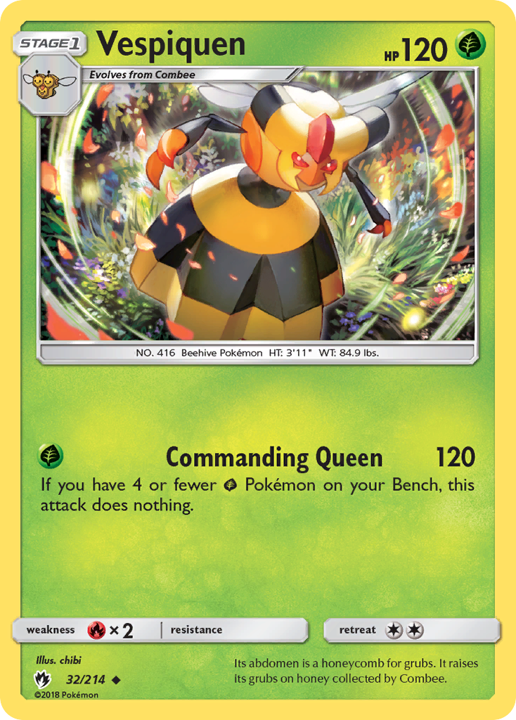 Vespiquen (32/214) [Sun & Moon: Lost Thunder] Reverse Holofoil