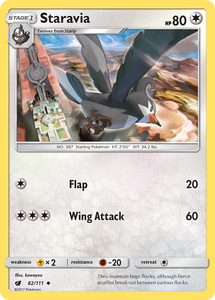 Staravia (82/111) [Sun & Moon: Crimson Invasion] Reverse Holofoil