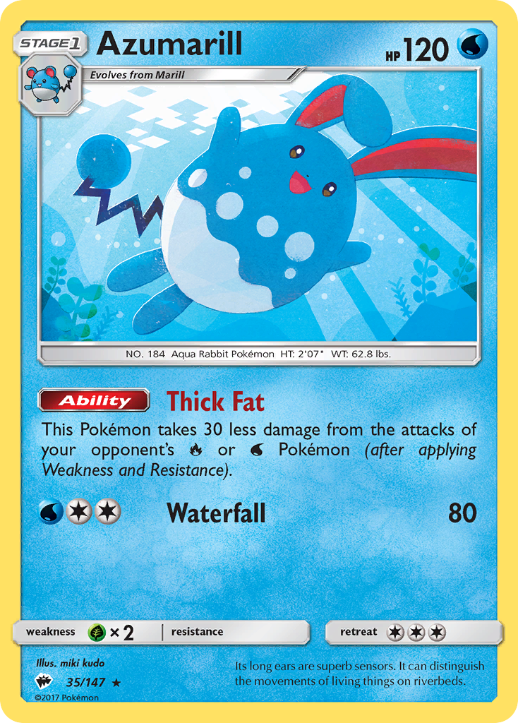 Azumarill (35/147) [Sun & Moon: Burning Shadows] Reverse Holofoil