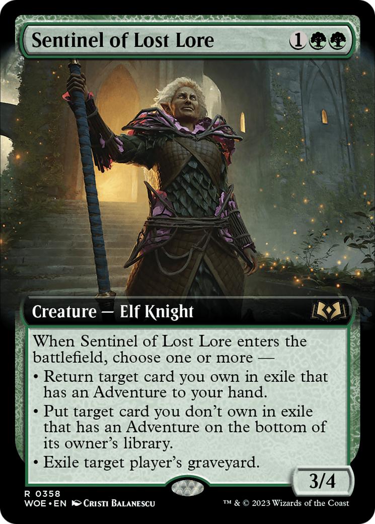 Sentinel of Lost Lore (Extended Art) [Wilds of Eldraine] Foil