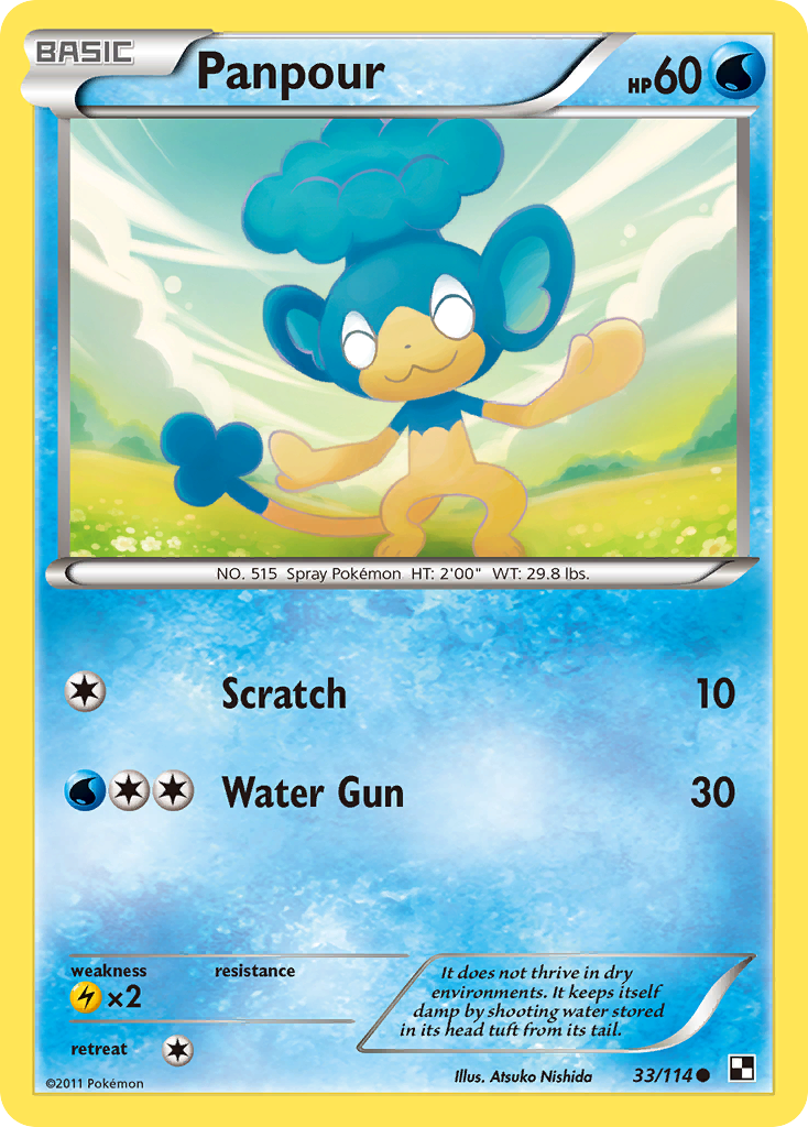 Panpour (33/114) [Black & White: Base Set] Reverse Holofoil